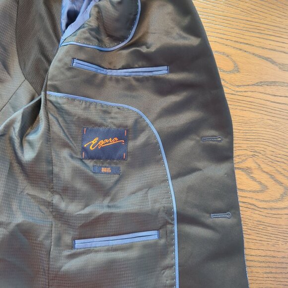 Egara Men's Dinner Jacket blue black 40 R Slim Fit Floral Peak Lapel - Picture 13 of 16